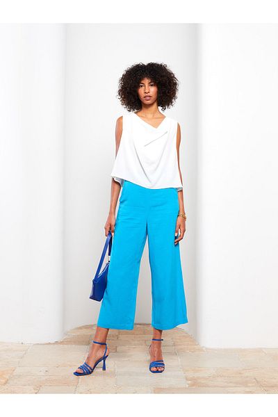 LC Waikiki Hohe Taille, bequeme Passform, gerade Damenhose mit Taschendetail