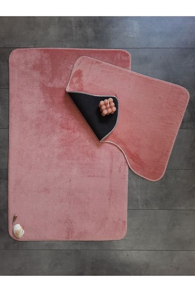 Bonny Home Ultrasoft Flat Powder Σετ 2 Χαλιά Μπάνιου Αντιολισθητική Βάση Πλένεται στο πλυντήριο Σετ καθίσματος τουαλέτας