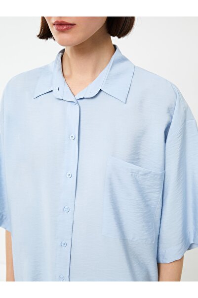 LC Waikiki Obyčejná oversize dámská košile s krátkým rukávem