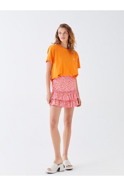 LC Waikiki Fusta de damă cu model floral cu talie elastică