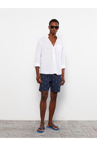 LC Waikiki Knielange gemusterte Badeshorts für Herren