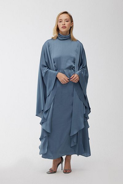 Manuka Βραδινό φόρεμα από σατέν Cape Μπλε