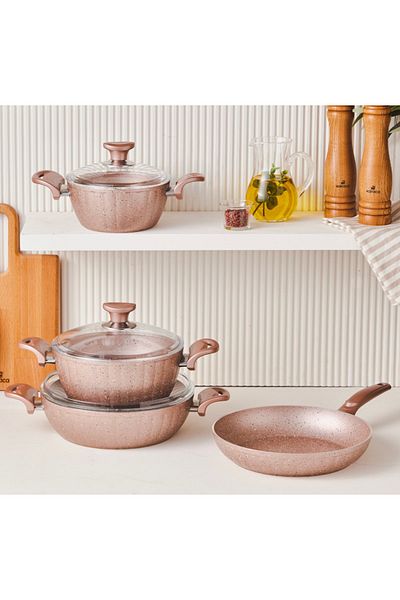 Cookplus Biogranit Dream 7 Piece Cookware Set Rose