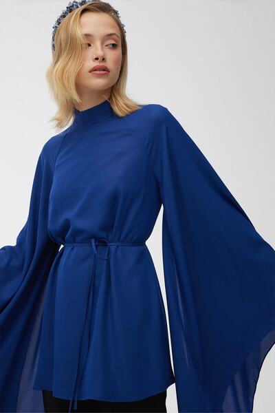 Manuka Βραδινό φόρεμα Cape Sleeve Tunic Midnight Blue