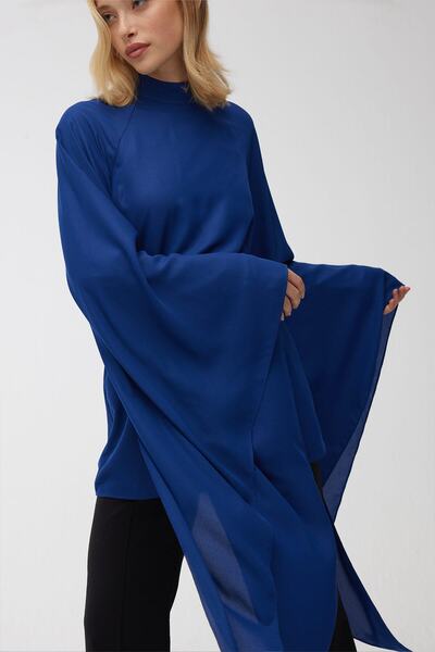 Manuka Βραδινό φόρεμα Cape Sleeve Tunic Midnight Blue