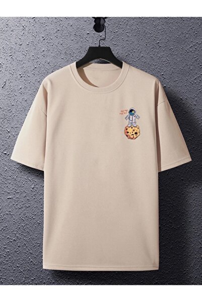 Machetta Μπλουζάκι Unisex The Galaxy Planet Printed Oversize Crew Neck Tshirt