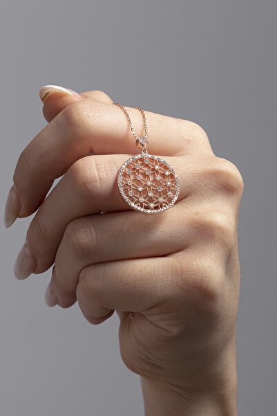 ESSARE 925 Ayar Rose Yaşam Çiçeği Kadın Gümüş Kolye