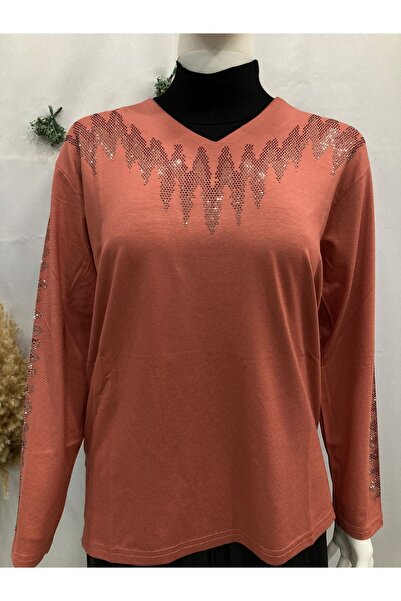 Sel Tekstil Bluză de mamă cu detaliu în piatră de calitate din bumbac pieptăn...