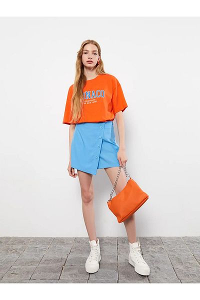 LC Waikiki Fusta scurtă din Gabardine Lcw Casual pentru femei - Design cu fermoar în talie