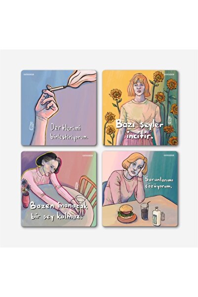 KAFKAOKUR Set of 4 Coasters-2