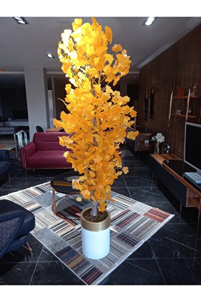 ERHAN FLOWERS 180 Cm Sarı Sakura Ağacı Şık Darbuka Saksıda