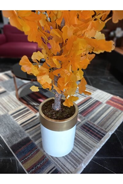 ERHAN FLOWERS 180 Cm Sarı Sakura Ağacı Şık Darbuka Saksıda