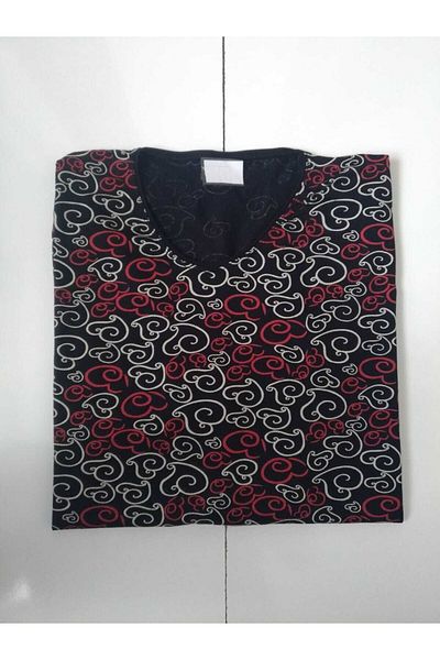 anne moda ankara رقبة على شكل حرف V خفيفة الوزن، مقاس كبير للصيف بالكامل، يحافظ على البرودة، ثلاثة أرباع كم منقوشة من الفيسكوز