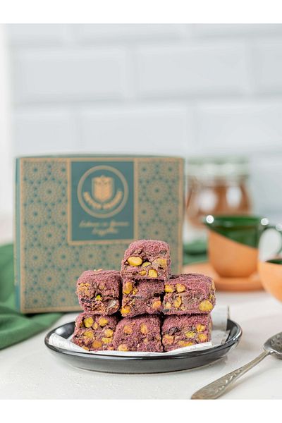 Antep Pazarı Blueberry Baklava Turkish Delight with Pistachio - 240 Gr