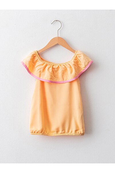 LC Waikiki Lcw Kids Kayık Yaka Basic Viskon Kız Çocuk Bluz