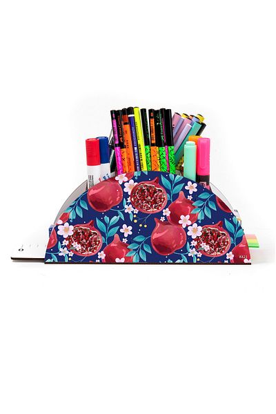kutuTR Wooden Vip Different Model Rainbow Ruled Desktop Pen Holder Organizer Assembled Boxed