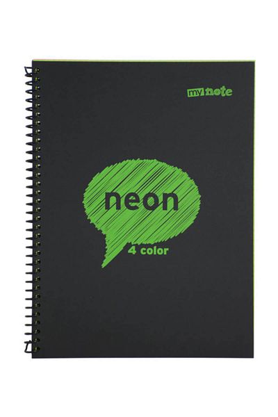 Mynote Neon Notebook Spiral 4 Colors Cover 80yp Striped A4