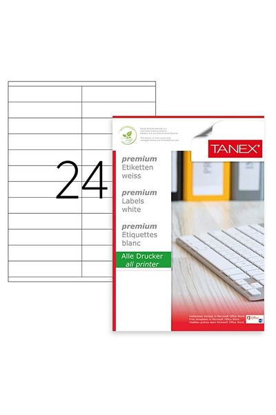 Tanex Laser Label 100 Yp 105X23 Laser Copy Inkjet Tw 2224