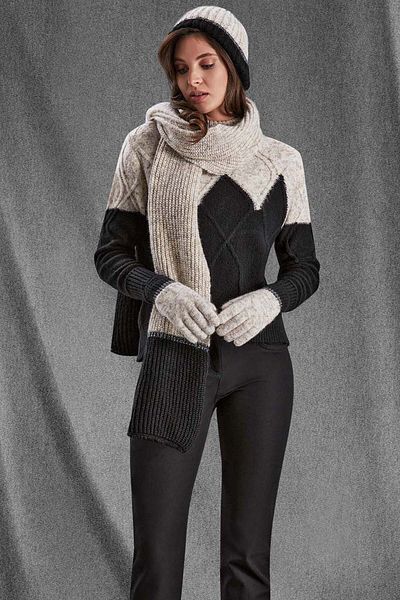 Guitar Beige Knitted Gloves