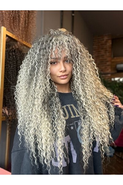 Suzan Peruk Afro Dalga El Yapımı Peruk Kısa Siyah