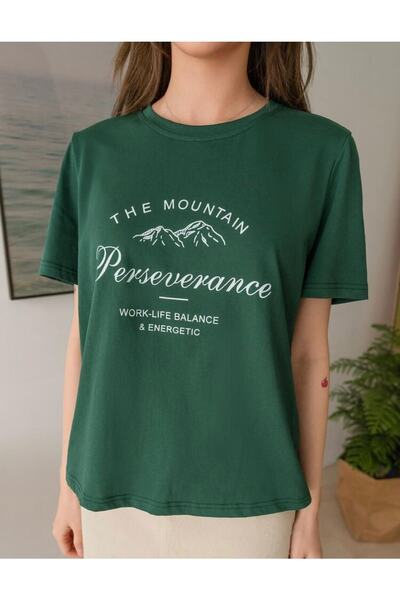 AFROGİYİM Women's Perseverance Printed Oversize T-shirt