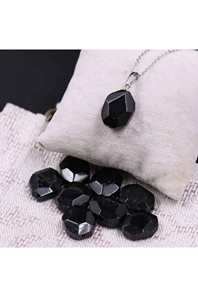 MYTAKIAĞACIMFH قلادة من حجر التورمالين الأسود (SEKIZGEN) موديل الحجر الطبيعي