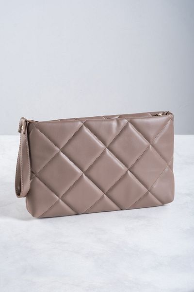 DK LEATHER Дамска чанта от изкуствена кожа, чанта с геометричен мотив за китка