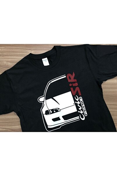 GALASHOP Honda Civic Logo Tasarımlı Kişiye Özel Unisex Pamuklu Tişört