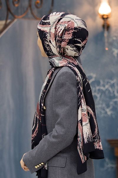 Vissona Γυναικεία Luxury Medina Silk Shawl Powder-9