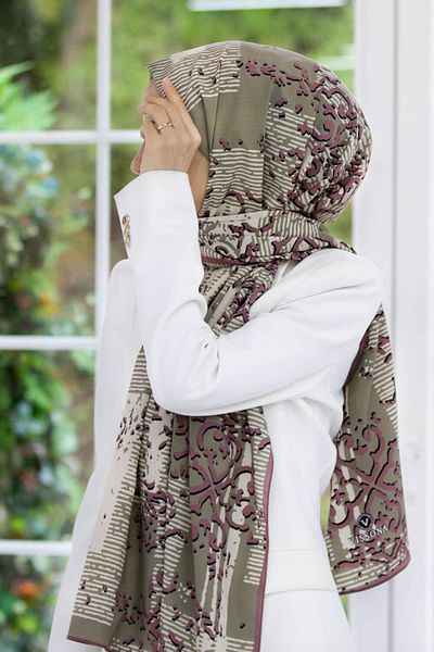 Vissona Γυναικεία Luxury Medina Silk Shawl Powder-9