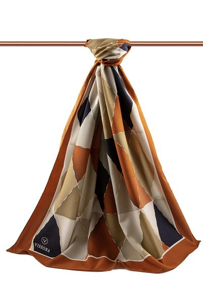 Vissona Γυναικείο σάλι Tan Luxury Medina Silk
