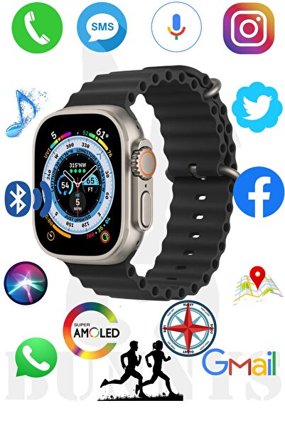 RABBİT STORE Oppo A53s Uyumlu Akıllı Saat Watch 8 Ultra 49mm Konuşma Özellikl...