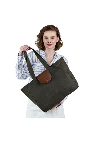 Cotto Shoes حقيبة نسائية قماش مشمع باللون الكاكي