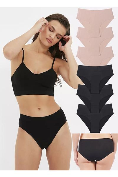 GECKO COLLECTION Γυναικεία εσώρουχα Gecko High Waist Cut Recovery No Trace 6 τεμαχίων
