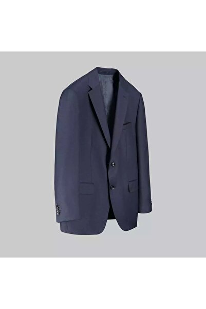 Sarar Rahat Kesim Klasik Çift Yırtmaç Yün Dokuma Lacivert Takım