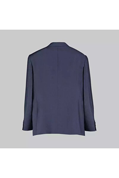 Sarar Rahat Kesim Klasik Çift Yırtmaç Yün Dokuma Lacivert Takım