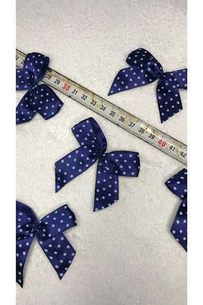 Ozpas Φιόγκος Σατέν Navy Blue Polka Dot 10τμχ