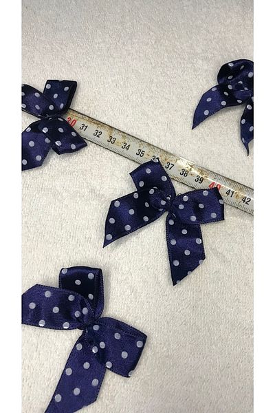 Ozpas Φιόγκος Σατέν Navy Blue Polka Dot 20τμχ