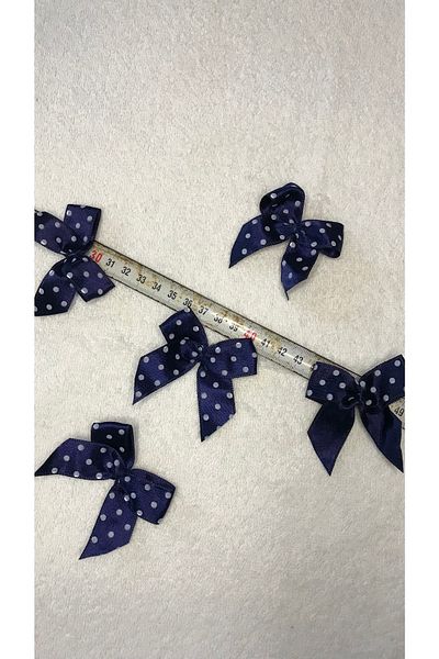 Ozpas Φιόγκος Σατέν Navy Blue Polka Dot 20τμχ