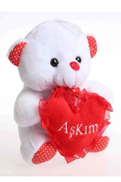 hediyecik Cute Plush Bear with Heart 20 cm