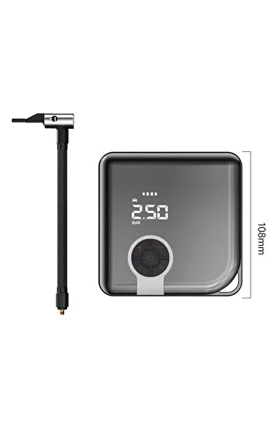 JUNGLEE Lastik Şişirme Pompası 4000mah Powerbank El Feneri Yatak Top Motorsik...