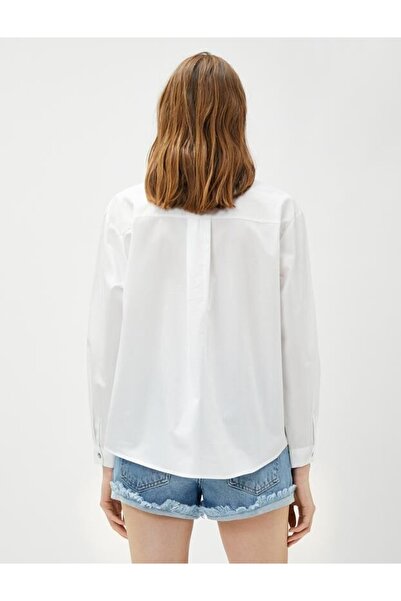 Koton Bavlněná základní košile s dlouhým rukávem