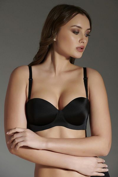 cotonhause Sutien negru cu push-up Lotus cu tăiere cu laser pentru femei336055