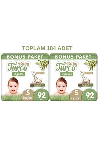 Baby Turco Doğadan 5 Numara Junior 92x2 Toplam 184 Adet