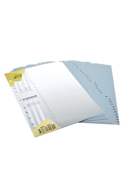 Gen-Of Partition Separator 3 Pieces with Number 1-31 (gen-1300)