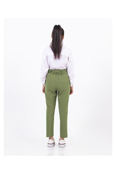 RAMON&ARTOS Dabıl Kumaş Düz Duble Paça Kız Çocuk Pantolon