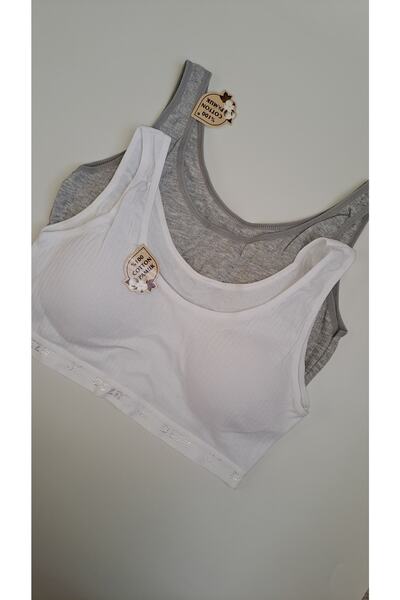 NARIYA Women's Bra Cotton 2-Piece 2 Pieces Padded Half Tank Top Plus Size Bra Bustier