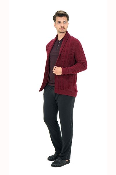 Damat D's Knitwear Cardigan Claret Red
