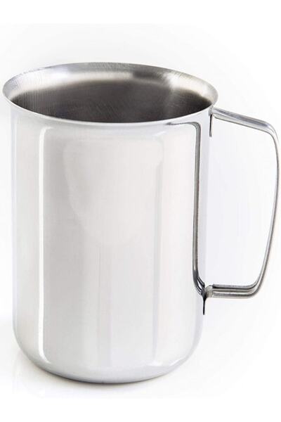 BİODATA 3 Adet Paslanmaz Çelik Metal Bardak Kulplu Kupa Bardağı Yükseklik: 8,5 Cm Cm Kırılmaz Kamp Bardağı