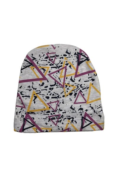neocotton Triangle Printed Flexible Cotton Combed Seasonal Single Layer Baby Kids Beanie (2-5 YEARS)